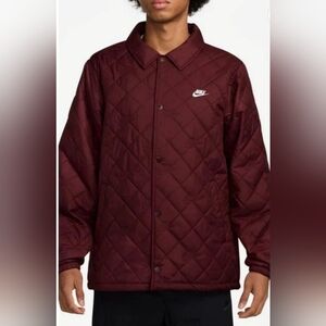 Nike Men's Burgundy Club Quilted Coach's Jacket.